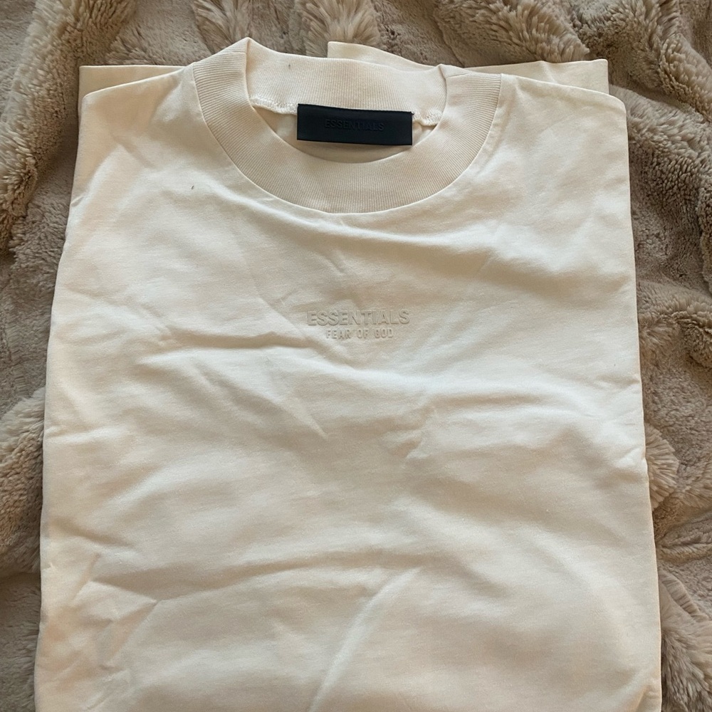 Essentials Cream Short Sleeve Tee